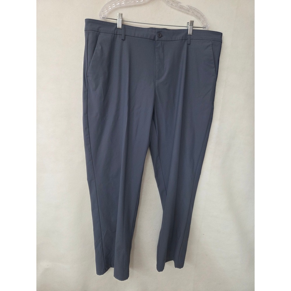 Libin Mens Performance Dress Pants Gray 42W x 31L Golf Chinos Flat Front